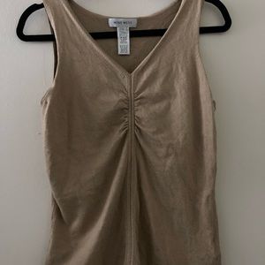 Nine West Beautiful V Neck Neutral Top Size L